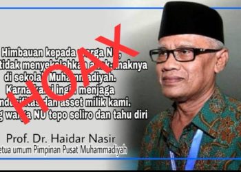 Haedar Nashir Pastikan Foto di Medsos yang Coba Benturkan Muhammadiyah-NU adalah Hoax