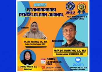 Fakultas Hukum dan PUSKASI UMSU Gelar Webinar Standarisasi Pengelolaan Jurnal