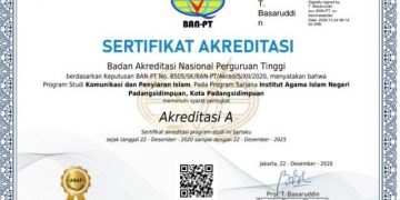 Prodi KPI IAIN Padangsidimpuan Raih Akreditasi A