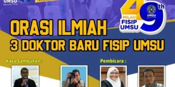 Tiga Doktor Baru FISIP Orasi lmiah di Milad ke-49
