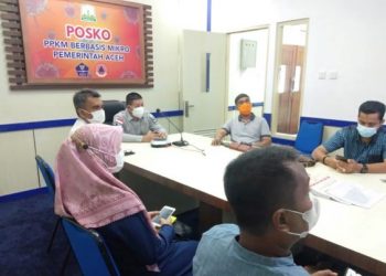 Pejabat di Lingkungan BPBA Mengikuti Rakor Penanganan Satgas Covid-19