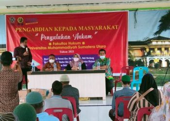 Fakultas Hukum UMSU Gelar Penyuluhan Hukum dan Berbagi Sembako di Desa Percut