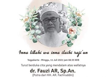 Muhammadiyah Kehilangan Kader Terbaik, dr Fauzi Putra KH AR Fachruddin Meninggal Dunia