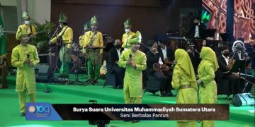 Suguhkan Seni-Budaya Lokal, ‘Surya Suara UMSU’ Tampil Memukau di Resepsi Milad ke 109 Muhammadiyah