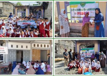 Siswa SDIT Muhammadiyah Manggeng Bantu Keluarga Korban Kebakaran