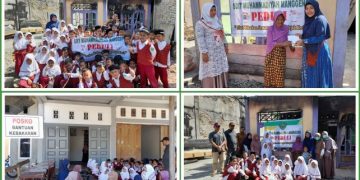 Siswa SDIT Muhammadiyah Manggeng Bantu Keluarga Korban Kebakaran