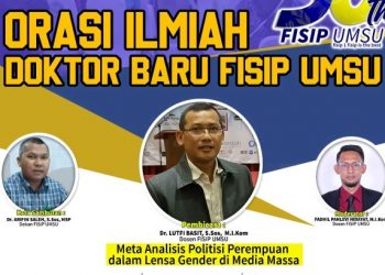 Lutfi Basit Sampaikan Orasi Ilmiah Doktor Baru FISIP UMSU
