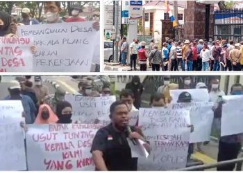 Warga Gohor Lama Demo Tuntut Dugaan Korupsi Dana Desa