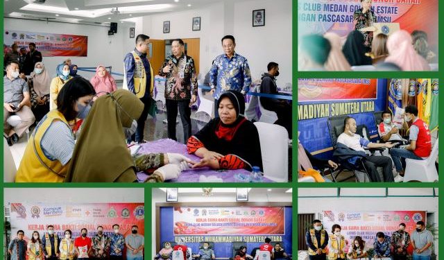 Pascasarjana UMSU dan Lions Club Medan Golden Estate Gelar Bakti Sosial Donor Darah, Cek Gula Darah dan Pemeriksaan THT