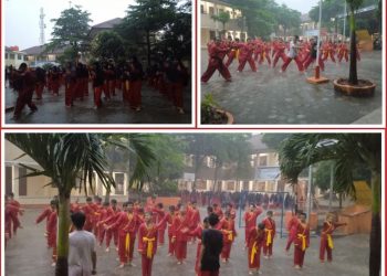 Bangun Militansi, Tapak Suci Santri MBS Bumiayu Latihan di Tengah Hujan Lebat
