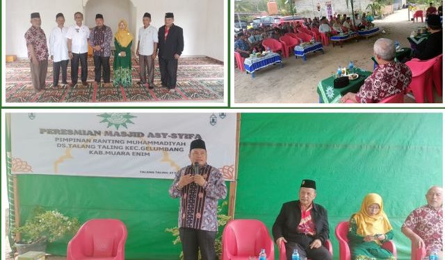 Masjid Asy-Syifa PR Muhammadiyah Talang Taling Gelumbang Diresmikan