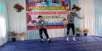Pentas Seni Pantomim Meriahkan Acara Pelapasan Siswa SD Muhammadiyah Bumiayu Brebes 