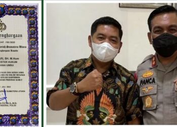 Kaprodi Magister Ilmu Hukum UMSU Terima Penghargaan dari Kapolda Sumut