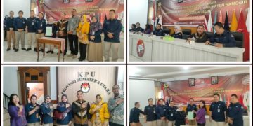 KPU Simalungun dan Samosir Serahkan Sertifikat Tanah Hibah kepada KPU RI