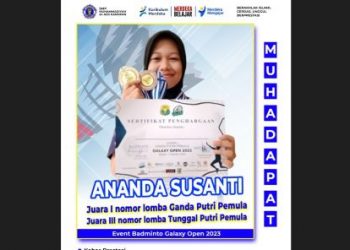 Siswi SMP Muhadapat Aek Kanopan Juara Bulutangkis Tingkat Sumut