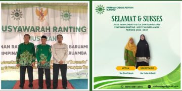 Abdul Wahid dan Elok Faiqoh Terpilih Jadi Nahkoda Baru Muhammadiyah & Aisyiyah Ranting Baruamba 