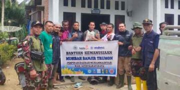 Lazismu dan MDMC Aceh Barat Daya Serahkan Bantuan Sembako dan Sumur Bor untuk Korban Banjir Trumon