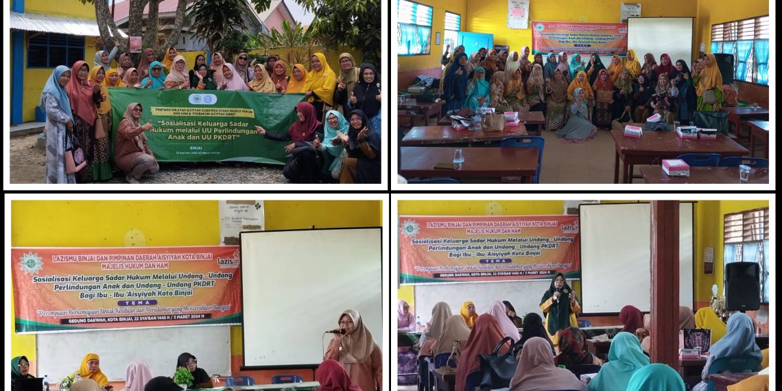 MHH PWA Sumut, Posbakum Aisyiyah Sumut dan Lazismu Binjai Selenggarakan Sosialisai Sadar Hukum Melalui UU Perlindungan Anak dan UU PKDRT