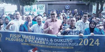 Bersama KPU Sumut dan Bawaslu, Ribuan Mahasiswa FISIP UMSU Diberangkatkan Dukung dan Kawal Pilkada Serentak 2024