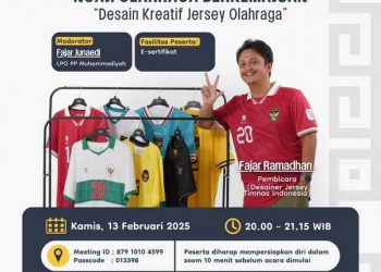 Webinar Ngaji Olahraga LPO PP Muhammadiyah Hadirkan Desainer Jersey Timnas Indonesia