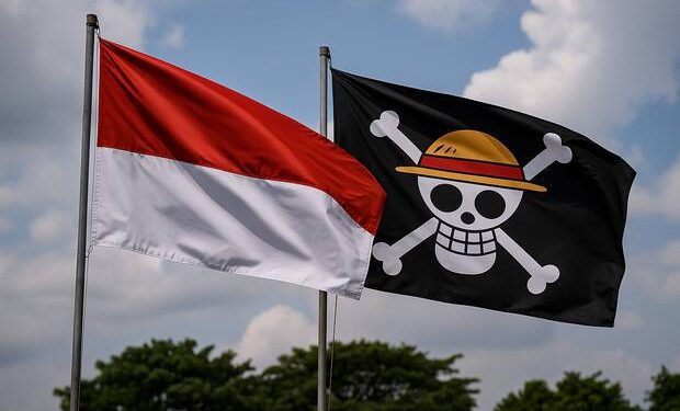 Ketika Bendera Bajak Laut “One Piece” Berkibar Dampingi “Merah-Putih”
