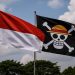 Ketika Bendera Bajak Laut “One Piece” Berkibar Dampingi “Merah-Putih”