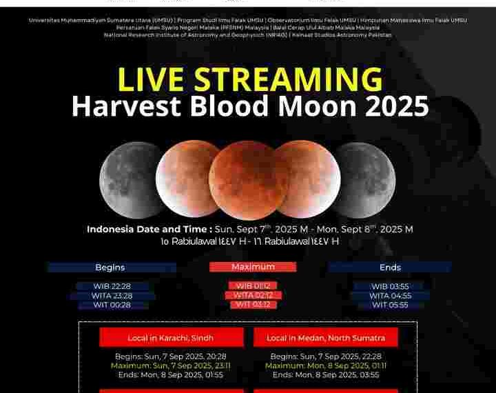 UMSU Gelar Live Streaming “Harvest Blood Moon” Kolaborasi 4 Negara
