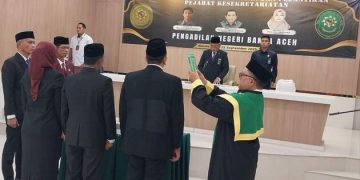 Tiga Pejabat Kesekretariatan PN Bna Dilantik