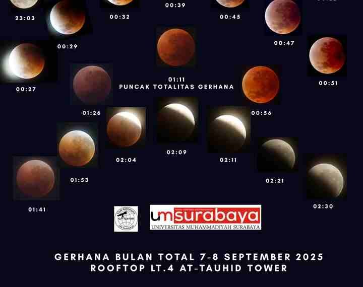 “Satu Langit, Satu Indonesia”: Gerhana Bulan Total 2025 di UMSurabaya