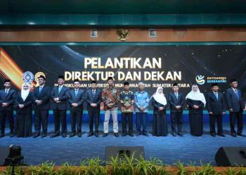 Hadiri Pelantikan Dekan dan Direktur Sekolah Pascasarjana UMSU, Wamen Diktisaintek Dorong Pendidikan Berdampak