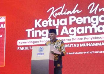 Kuliah Umum di FH UMSU, Ketua PTA Medan Jelaskan Kewenangan Pengadilan Agama dalam Penyelesaian Sengketa Ekonomi Syariah