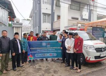 Ketua PW Muhammadiyah Lepas Relawan MDMC ke Kawasan Bencana di Langkat