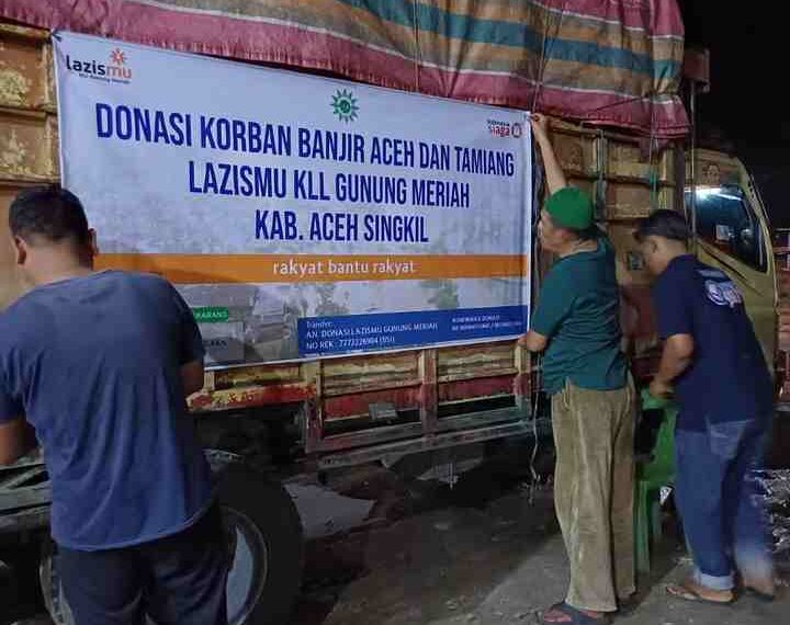 Lazismu KL Gunung Meriah–Aceh Singkil Salurkan Bantuan Kemanusiaan ke Aceh Tamiang