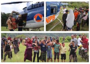 Warga Aceh Tengah Kembali Terima Bantuan Logistik BNPB Via Jalur Udara