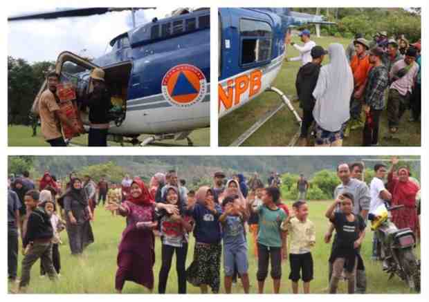 Warga Aceh Tengah Kembali Terima Bantuan Logistik BNPB Via Jalur Udara