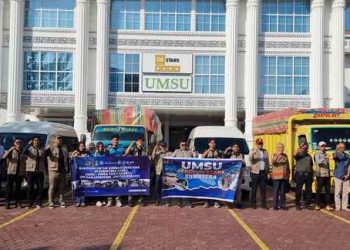 UMSU Serahkan Paket Bantuan Untuk Korban Banjir di Aceh Tamiang