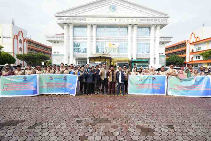 UMSU Lepas Empat Tim PKM Penanggulangan Bencana Sumatera
