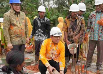 PCM Peninjauan Letakkan Batu Pertama Pembangunan TK ABA dan SMP Muhammadiyah Penilikan