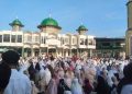 Ribuan Umat Muslim Shalat Idul Fitri di Pelataran Masjid Taqwa Lubuk Pakam, Khatib Sampaikan soal Ma’rifatullah