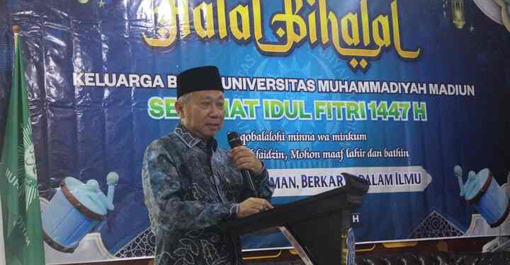 Tausiah Halalbihalal UMMAD Madiun, Rektor Sampaikan Pemahaman Wal’aafiina’anin-naas sebagai Kepribadian Muhammadiyah
