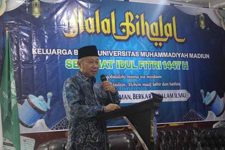 Tausiah Halalbihalal UMMAD Madiun, Rektor Sampaikan Pemahaman Wal’aafiina’anin-naas sebagai Kepribadian Muhammadiyah