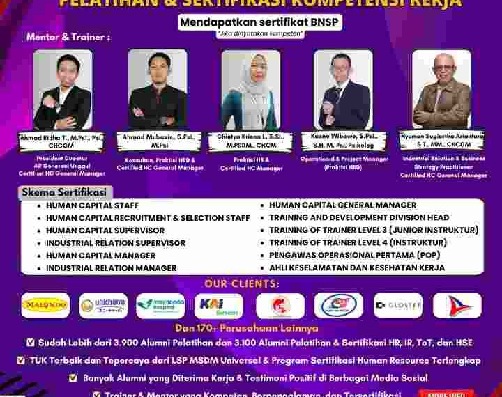 Human Capital University Dorong Peningkatan Kompetensi Kerja melalui Pelatihan & Sertifikasi BNSP